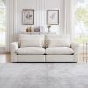 Beige Corduroy Sofa Couch, Deep Seat Couches for Modern Living Room/Apartment/Office