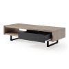 1pc Beautiful Natural Wood Finish Mid-Century Modern 1 Drawer Living Room Coffee Table Light Fawn Color Metal Legs