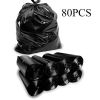 Plastics 35-40 Gallon Trash Bags (1.6 MIL - 80PCS) 35" x 39" - Large Heavy Duty Can Liners - Plastic Black Garbage Bags for Lawn, Leaf, Contractor
