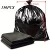 Plastics 25 Gallon Trash Bags (1.6 MIL - 150PCS) 27" x 31" - Large Heavy Duty Can Liners - Plastic Black Garbage Bags for Lawn, Leaf, Contractor, Yard