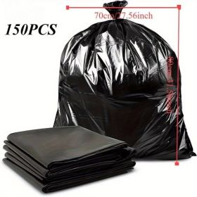 Plastics 25 Gallon Trash Bags (1.6 MIL - 150PCS) 27" x 31" - Large Heavy Duty Can Liners - Plastic Black Garbage Bags for Lawn, Leaf, Contractor, Yard