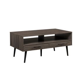 Contemporary 2-Drawer Low Coffee Table ‚Äì Slate Grey