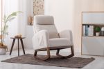 COOLMORE Rocking Chair, Modern Glider Chair, Recliner Armchair with Wood Legs and Side Pocket