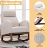 COOLMORE Rocking Chair, Modern Glider Chair, Recliner Armchair with Wood Legs and Side Pocket