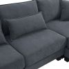 [VIDEO provided][New]Wide Seat Corduroy Modular Sectional Sofa Bed,Sleeper Couch Set with Armrest Pillow,6 Seat Free Combination Sofa with Ottomans