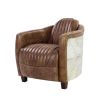 ACME Brancaster Chair in Retro Brown Top Grain Leather & Aluminum 53547