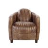 ACME Brancaster Chair in Retro Brown Top Grain Leather & Aluminum 53547