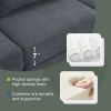[VIDEO provided][New]Wide Seat Corduroy Modular Sectional Sofa Bed,Sleeper Couch Set with Armrest Pillow,6 Seat Free Combination Sofa with Ottomans