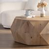 38"Three-dimensional Embossed Pattern Design American Retro Style Coffee Table(Same SKU:W757136671)