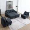 [VIDEO provided][New]Wide Seat Corduroy Modular Sectional Sofa Bed,Sleeper Couch Set with Armrest Pillow,6 Seat Free Combination Sofa with Ottomans