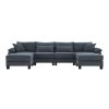 [VIDEO provided][New]Wide Seat Corduroy Modular Sectional Sofa Bed,Sleeper Couch Set with Armrest Pillow,6 Seat Free Combination Sofa with Ottomans