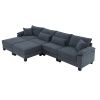 [VIDEO provided] [New] 133*65" Corduroy Modular Sectional Sofa,U Shaped Couch with Armrest Bags,6 Seat Freely Combinable Sofa Bed