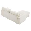 Sectional Sofa Comfy Corduroy Couch for Living Room with Pillows and Round Armrests