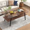 Coffee Table and End tables Set of 3, Tempered Glass Table with MDF layer, Modern Tables for Living Room , Brown Glass