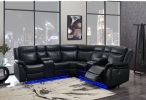 JUPITER BLACK LEATHER SECTIONAL
