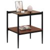 Coffee Table and End tables Set of 3, Tempered Glass Table with MDF layer, Modern Tables for Living Room , Brown Glass