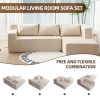 (Video)Compressed Modern Modular Sectional Sofa, L-Shaped Couch Minimalist 2 Pieces Cloud Couch foam Sofa with Pillows for Living Room Apartment