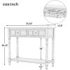 TREXM Daisy Series Console Table Traditional Design with Two Drawers and Bottom Shelf (Espresso)
