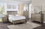 Luxury Classic Antique Silver / Champagne Finish 1pc Chest of Drawers Storage Space Bedroom Furniture