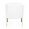 Modern Accent Chair with White Upholstery and Solid Wood Frame, Minimalist Lounge Chair for Living Room, Bedroom, or Office