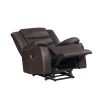 Modern Living room Furniture 1pc Power Lift Chair Faux Leather Upholstery Dark Brown Power Recliner Chair