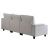 104''x65'' Modern Sectional Deep Seat Sofa with wireless Charging,USB Charging Port,Bluetooth Speaker,4seat Boucle Modular Couch with2pcs toss pillows
