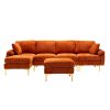 COOLMORE U-shape sectional sofa with Ottoman , Reversible Sofa Couch for Living Room,Spacious Furniture