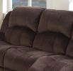 Comfortable Motion Sofa 1pc Couch Living Room Furniture Chocolate Padded Suede Plush Cushion Metal Reclining