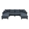 [VIDEO provided] [New] 133*65" Corduroy Modular Sectional Sofa,U Shaped Couch with Armrest Bags,6 Seat Freely Combinable Sofa Bed