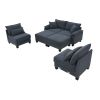 [VIDEO provided] [New] 133*65" Corduroy Modular Sectional Sofa,U Shaped Couch with Armrest Bags,6 Seat Freely Combinable Sofa Bed