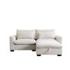 Sectional Sofa Comfy Corduroy Couch for Living Room with Pillows and Round Armrests