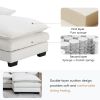 [VIDEO provided][New]109.8*55.9" Modern U-shaped Sectional Sofa with Waist Pillows,6-seat Upholstered Symmetrical Sofa Furniture