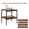 Coffee Table and End tables Set of 3, Tempered Glass Table with MDF layer, Modern Tables for Living Room , Brown Glass