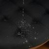 Modern Large Round Ottoman Coffee Table 2-Tier Oversized Button Tufted Ottoman with Wood Shelf Storage Upholstered Coffee Table for Living Room Footre