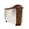 Brancaster Retro Brown Grain Leather & Aluminum Chair