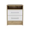 Philadelphia Nightstand, Two Drawers, Concealed Shelf