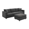 [VIDEO provided] [New] 100.4*64.6" Modern Sectional Sofa,L-shaped Couch Set with 2 Free pillows