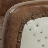 ACME Brancaster Chair in Retro Brown Top Grain Leather & Aluminum 53547