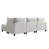 104''x65'' Modern Sectional Deep Seat Sofa with wireless Charging,USB Charging Port,Bluetooth Speaker,4seat Boucle Modular Couch with2pcs toss pillows