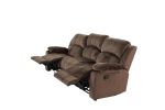 Comfortable Motion Sofa 1pc Couch Living Room Furniture Chocolate Padded Suede Plush Cushion Metal Reclining