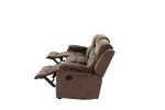 Comfortable Motion Sofa 1pc Couch Living Room Furniture Chocolate Padded Suede Plush Cushion Metal Reclining