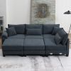[VIDEO provided] [New] 133*65" Corduroy Modular Sectional Sofa,U Shaped Couch with Armrest Bags,6 Seat Freely Combinable Sofa Bed