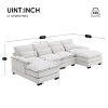 [VIDEO provided][New]109.8*55.9" Modern U-shaped Sectional Sofa with Waist Pillows,6-seat Upholstered Symmetrical Sofa Furniture