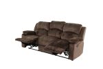 Comfortable Motion Sofa 1pc Couch Living Room Furniture Chocolate Padded Suede Plush Cushion Metal Reclining