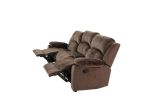 Comfortable Motion Sofa 1pc Couch Living Room Furniture Chocolate Padded Suede Plush Cushion Metal Reclining