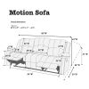 Comfortable Motion Sofa 1pc Couch Living Room Furniture Chocolate Padded Suede Plush Cushion Metal Reclining