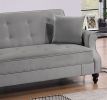 Contemporary Living Room Adjustable Sofa Gray Burnt-Out Fabric Couch Plush Storage Couch 1pc Futon Sofa w Pillows Tufted Back Rolled Arms