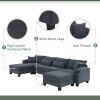 [VIDEO provided] [New] 133*65" Corduroy Modular Sectional Sofa,U Shaped Couch with Armrest Bags,6 Seat Freely Combinable Sofa Bed