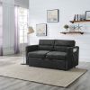 Loveseats Sofa Bed with Pull-out Bed,Adjsutable Back and Two Arm Pocket,Black (54.5"x33"x31.5")