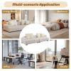 103.9" Modern Couch Corduroy Fabric Comfy Sofa with Rubber Wood Legs, 4 Pillows for Living Room, Bedroom, Office, Beige